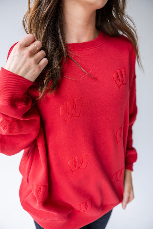 Wisconsin Ritter Repeat Lantern Sleeve Crew