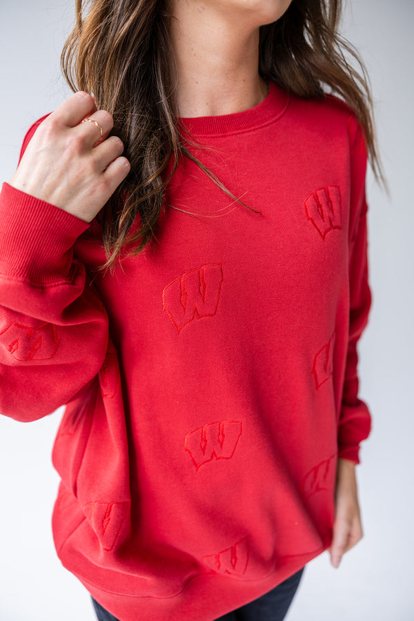 Wisconsin Ritter Repeat Lantern Sleeve Crew