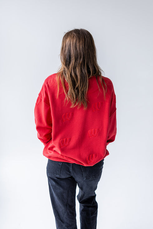 Wisconsin Ritter Repeat Lantern Sleeve Crew