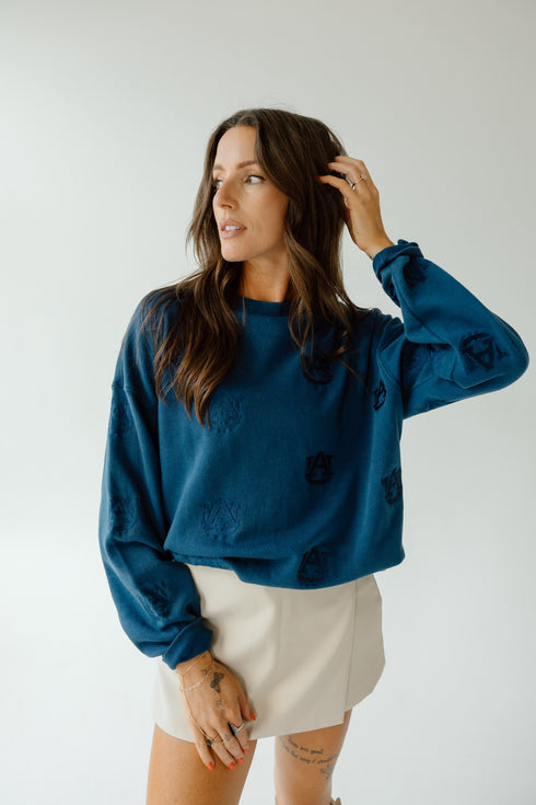 Auburn Ritter Repeat Lantern Sleeve Crew