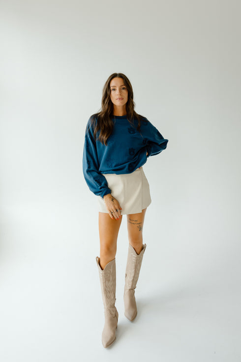 Auburn Ritter Repeat Lantern Sleeve Crew