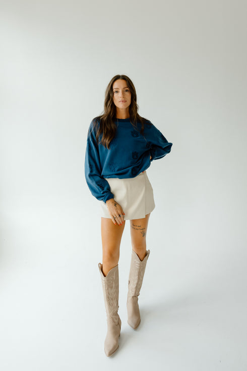Auburn Ritter Repeat Lantern Sleeve Crew