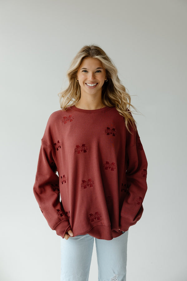 Mississippi State Ritter Repeat Lantern Sleeve Crew