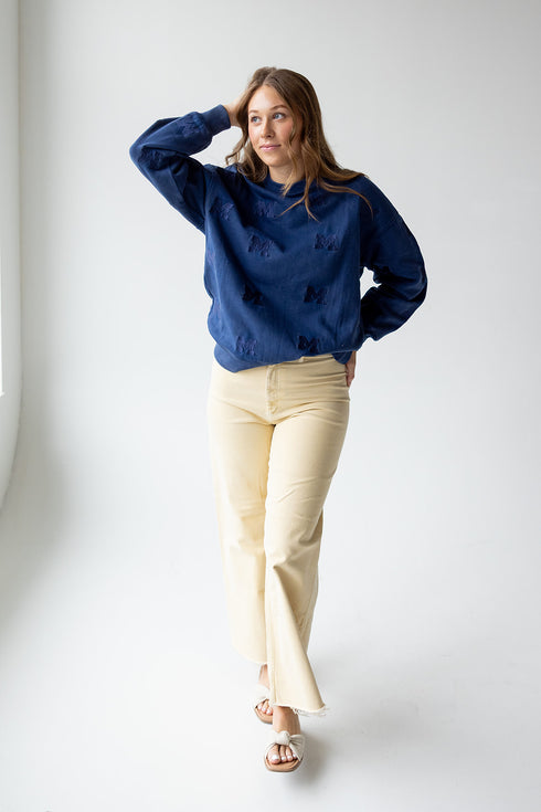 Michigan Ritter Repeat Lantern Sleeve Crew