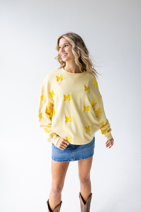 Michigan Ritter Repeat Lantern Sleeve Crew