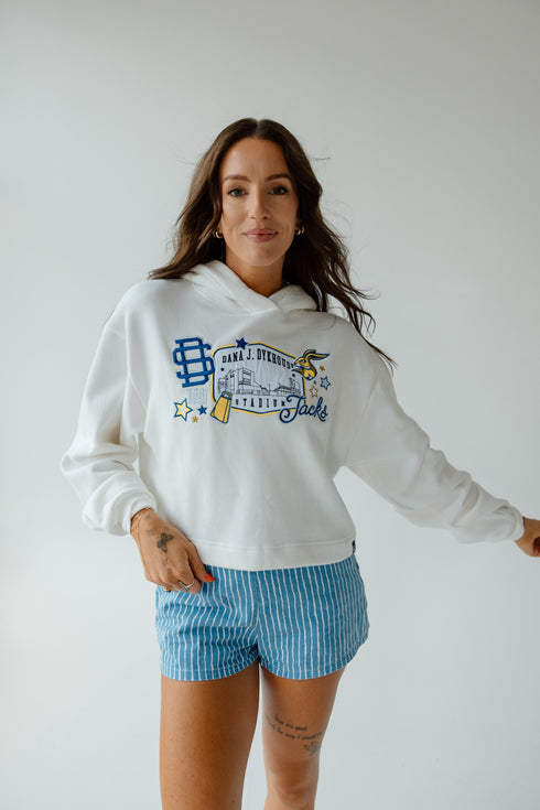 SD State Layer Patch Luxe Crop Hoodie