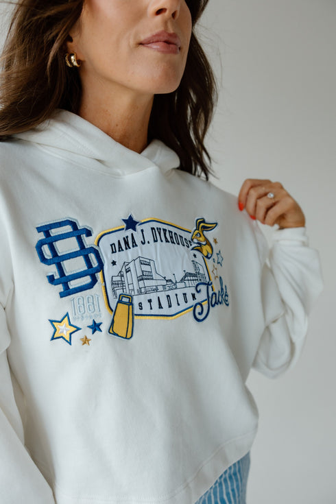 SD State Layer Patch Luxe Crop Hoodie
