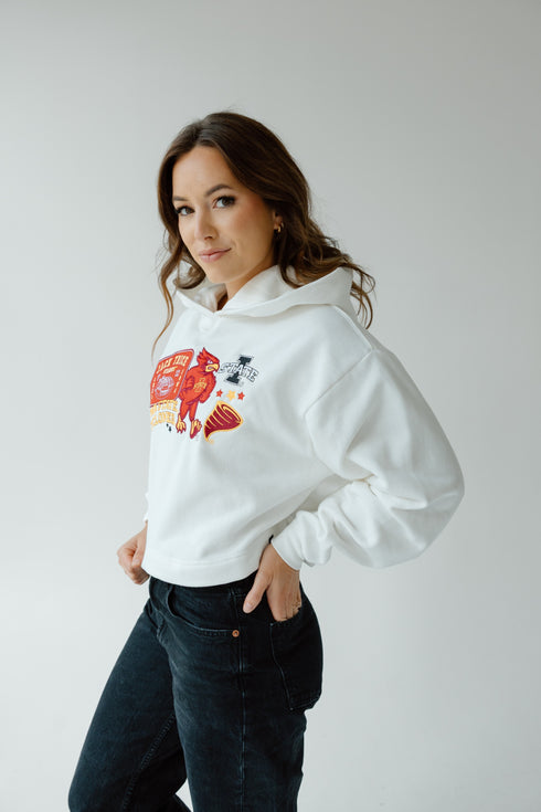 Iowa State Layer Patch Luxe Crop Hoodie