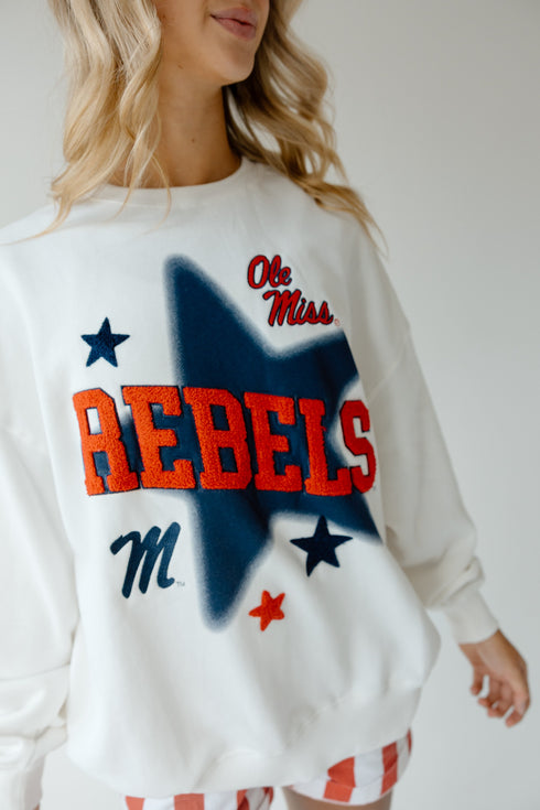 Ole Miss Aura Multimedia OS Fleece Crew