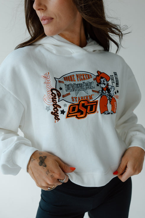 OK State Layer Patch Luxe Crop Hoodie