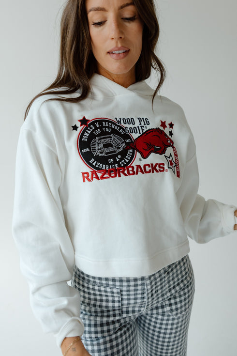 Arkansas Layer Patch Luxe Crop Hoodie