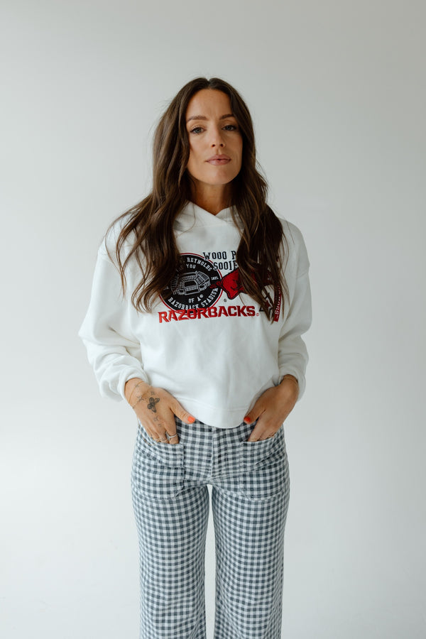 Arkansas Layer Patch Luxe Crop Hoodie