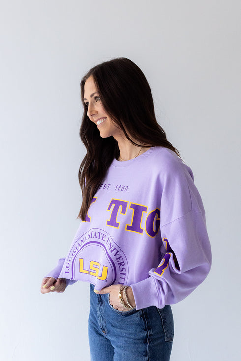 LSU Phipps Split Cropped Longsleeve