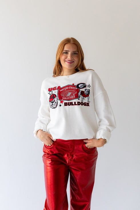 Georgia Layer Patch Lantern Sleeve Crew