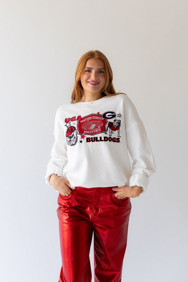 Georgia Layer Patch Lantern Sleeve Crew