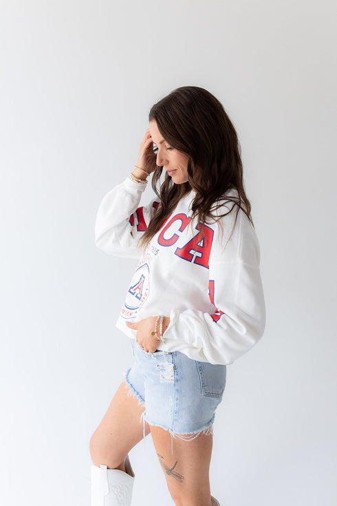 Arizona Philly Split Lantern Sleeve Crew