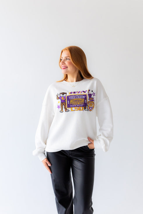 LSU Layer Patch Lantern Sleeve Crew