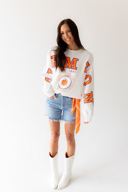 Clemson Philly Split Lantern Sleeve Crew