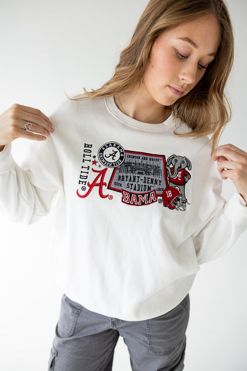 Alabama Layer Patch Lantern Sleeve Crew