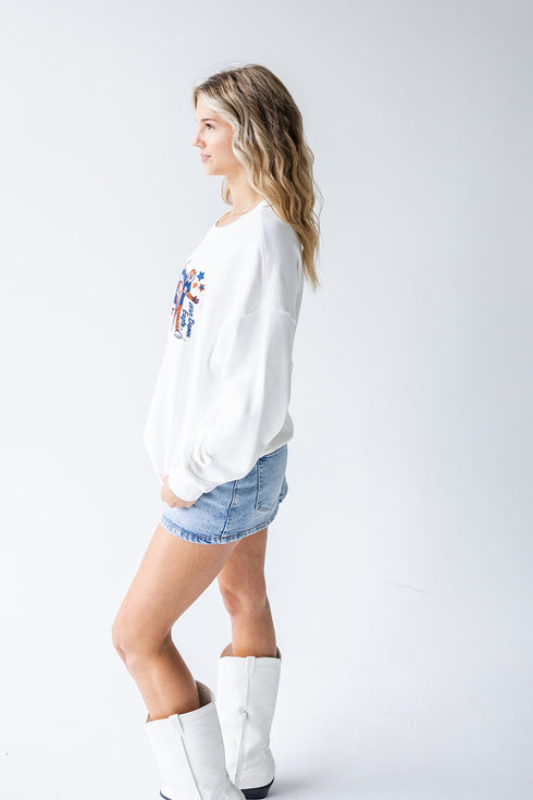 Auburn Layer Patch Lantern Sleeve Crew