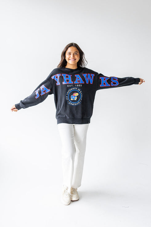 Kansas Philly Split Lantern Sleeve Crew