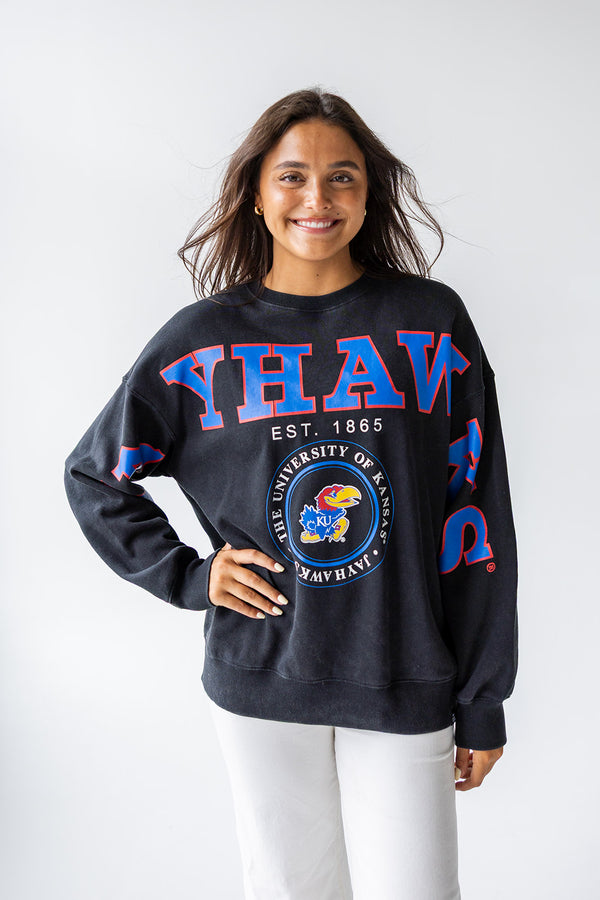 Kansas Philly Split Lantern Sleeve Crew