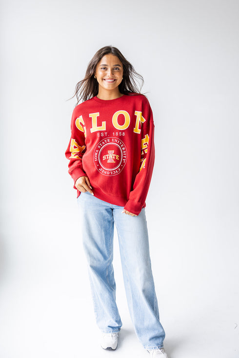 Iowa State Philly Split Lantern Sleeve Crew