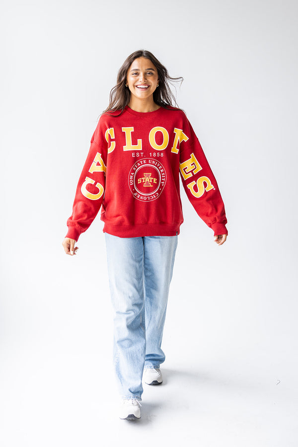 Iowa State Philly Split Lantern Sleeve Crew