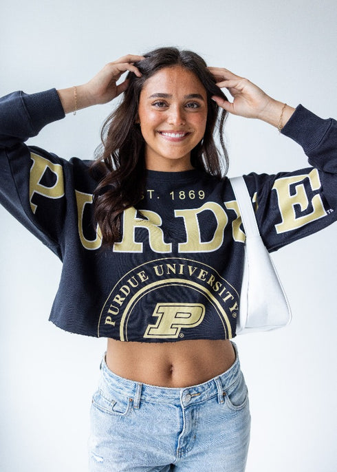 Purdue Phipps Split Sleeve Cropped Longsleeve