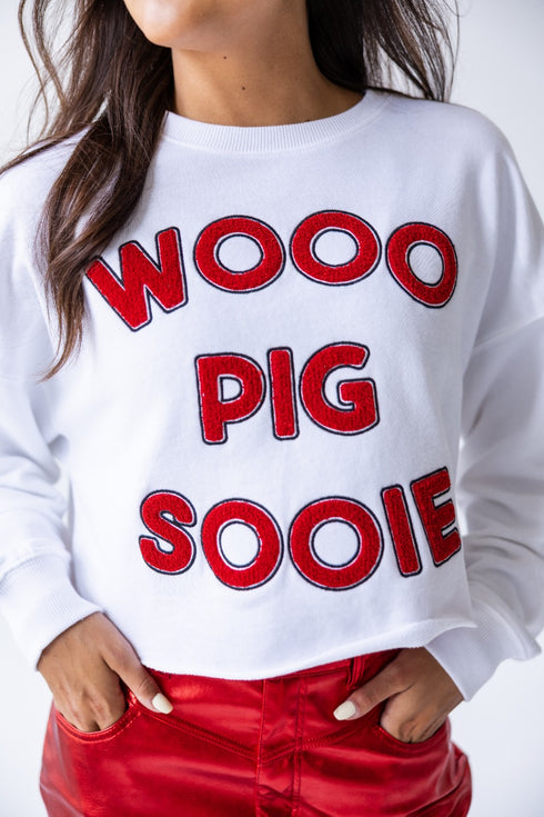 Arkansas Perkins Chenille Cropped Longsleeve