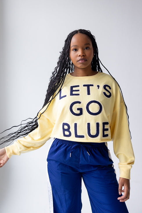 Michigan Perkins Chenille Cropped Longsleeve