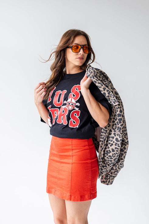 Nebraska Beckham Screenprint Oversized Band Tee