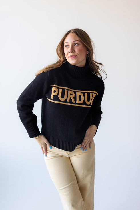 Purdue Railway Rolled Turtleneck Sweater
