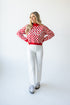 Nebraska Checkerboard Cropped Crewneck Sweater