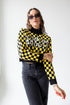 Iowa Checkerboard Cropped Crewneck Sweater