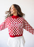 Alabama Checkerboard Cropped Crew Sweater