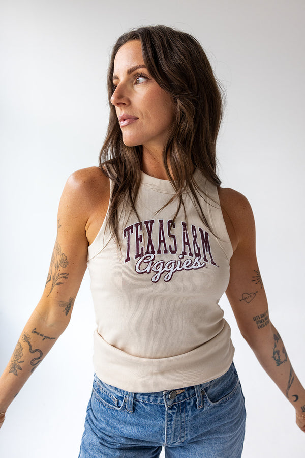 Texas A&M Epps Arch Full Length Ribbed Basic Tank