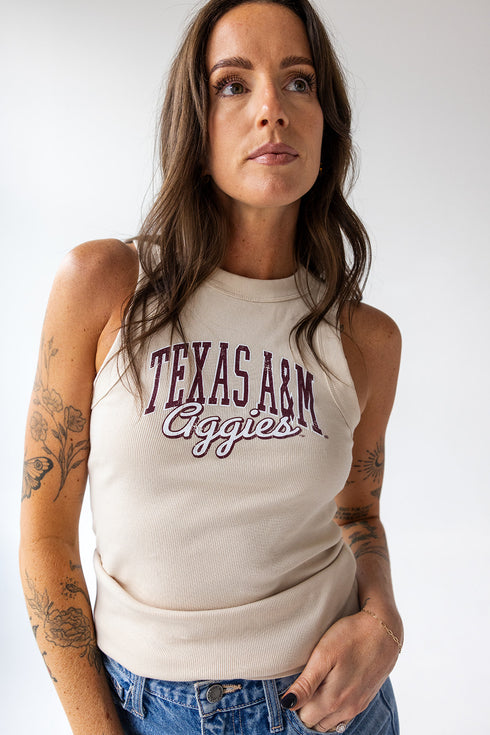 Texas A&M Epps Arch Full Length Ribbed Basic Tank