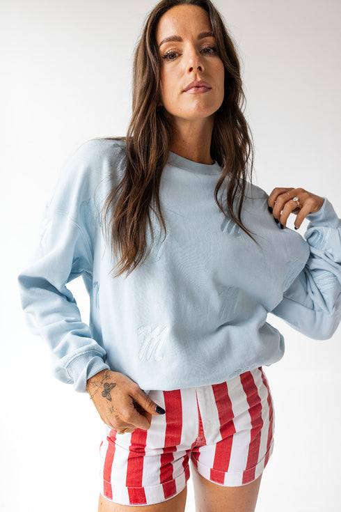 Ole Miss Ritter Repeat Lantern Sleeve Crew