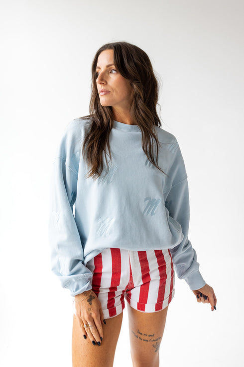 Ole Miss Ritter Repeat Lantern Sleeve Crew