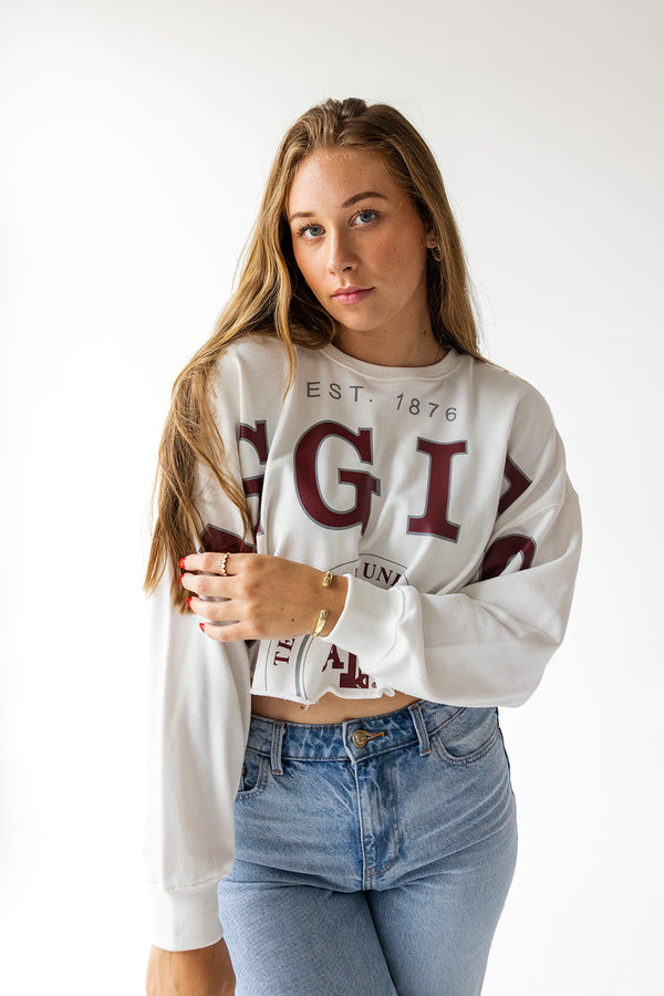 Texas A&M Phipps Split Cropped Longsleeve
