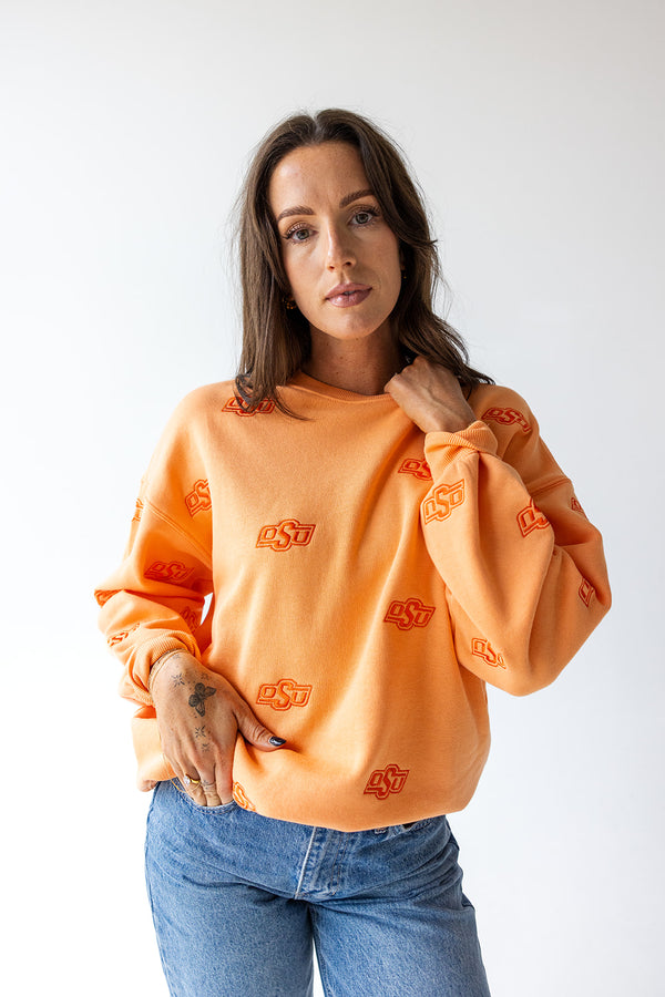 OK State Ritter Repeat Lantern Sleeve Crew