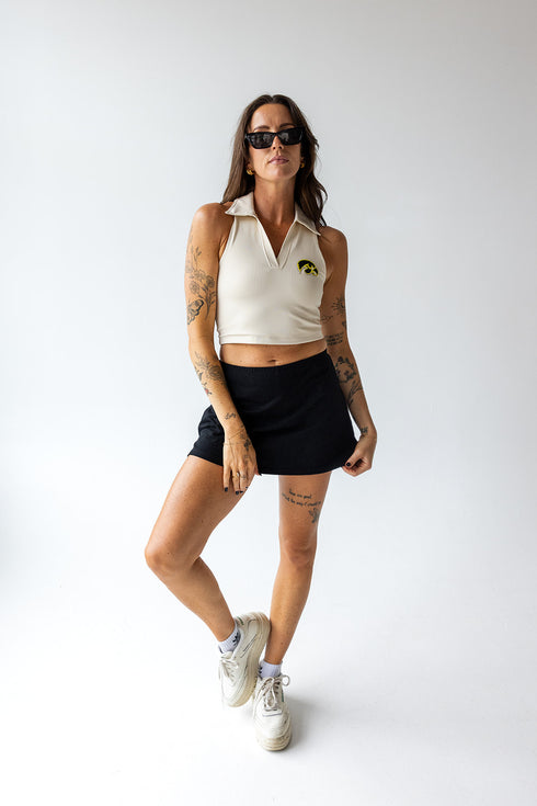 Iowa Logo Patch Polo Crop Tank