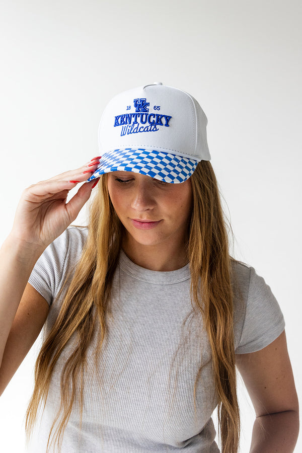 Kentucky Albon Checkered Canvas Trucker Hat