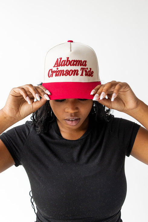 Alabama 3D Script 5 Panel Canvas Baseball Hat