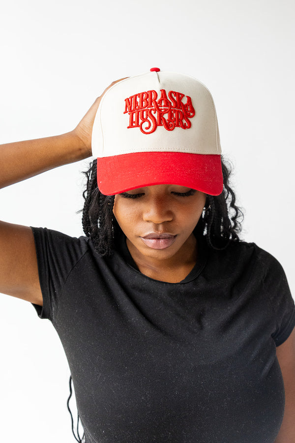 Nebraska Gaines Swash 5 Panel Canvas Baseball Hat