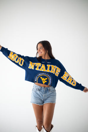 West Virginia Phipps Split Cropped Longsleeve