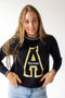 Appalachian State Wicks Woven Striped Detail Sweater