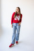 Nebraska Wicks Woven Striped Detail Sweater