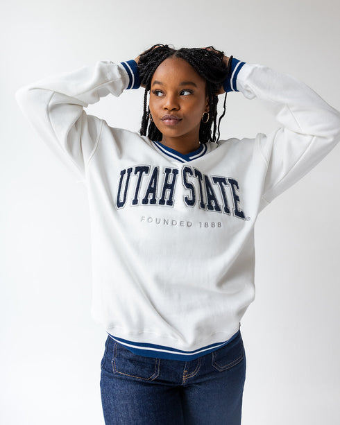 Utah State Allen Chenille Varsity V-neck